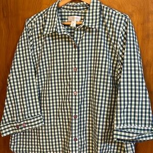 C.J. Banks 100% Cotton Womens Plaid Shirt.